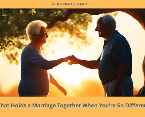 Older married couple holding hands, reconnecting after feeling like roommates