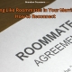 Close-up of a "Roommate Agreement" document with the title Feeling Like Roommates in Your Marriage? How to Reconnect